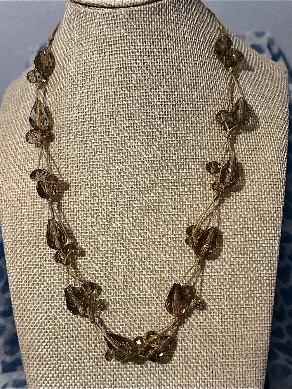 Crystal Statement Necklace in Brown Like New